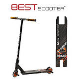 Самокат трюковий Best Scooter CRASH HIC + Пеги 2 шт Чорний, фото 3