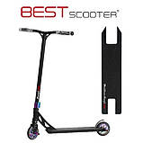 Самокат для трюків Best Scooter Freestyle HIC + Пегі 2 шт Чорний, фото 4