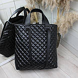 Зручна, стильна жіноча сумка з екошкіри у форматі А4, фото 4