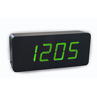 Электронные настольные часы-будильник LED WOOD CLOCK VST-865 под дерево черные с зеленой подсветкой Топ продаж