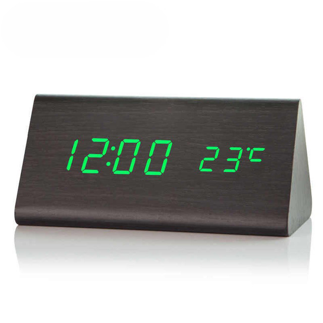Настільні електронні годинник VST-861 з будильником, датою і термометром, у формі дерев'яного бруска GS227
