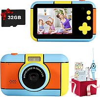 Дитяча цифрова камера, OKYUK 24-мегапіксельна, HD-відеокамера, РК-екран, SD-карта на 32 ГБ у комплекті