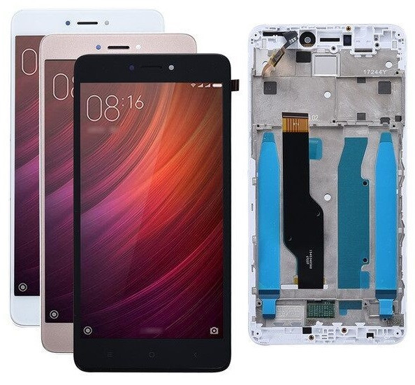 Дисплей (LCD) Xiaomi Redmi Note 4X із сенсором чорний + рамка, фото 1