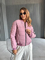 Куртка-бомбер женская демисезонная на 200-м силиконе S, М, L, XL, 2XL (розовый) "REMISE STORE" от поставщика