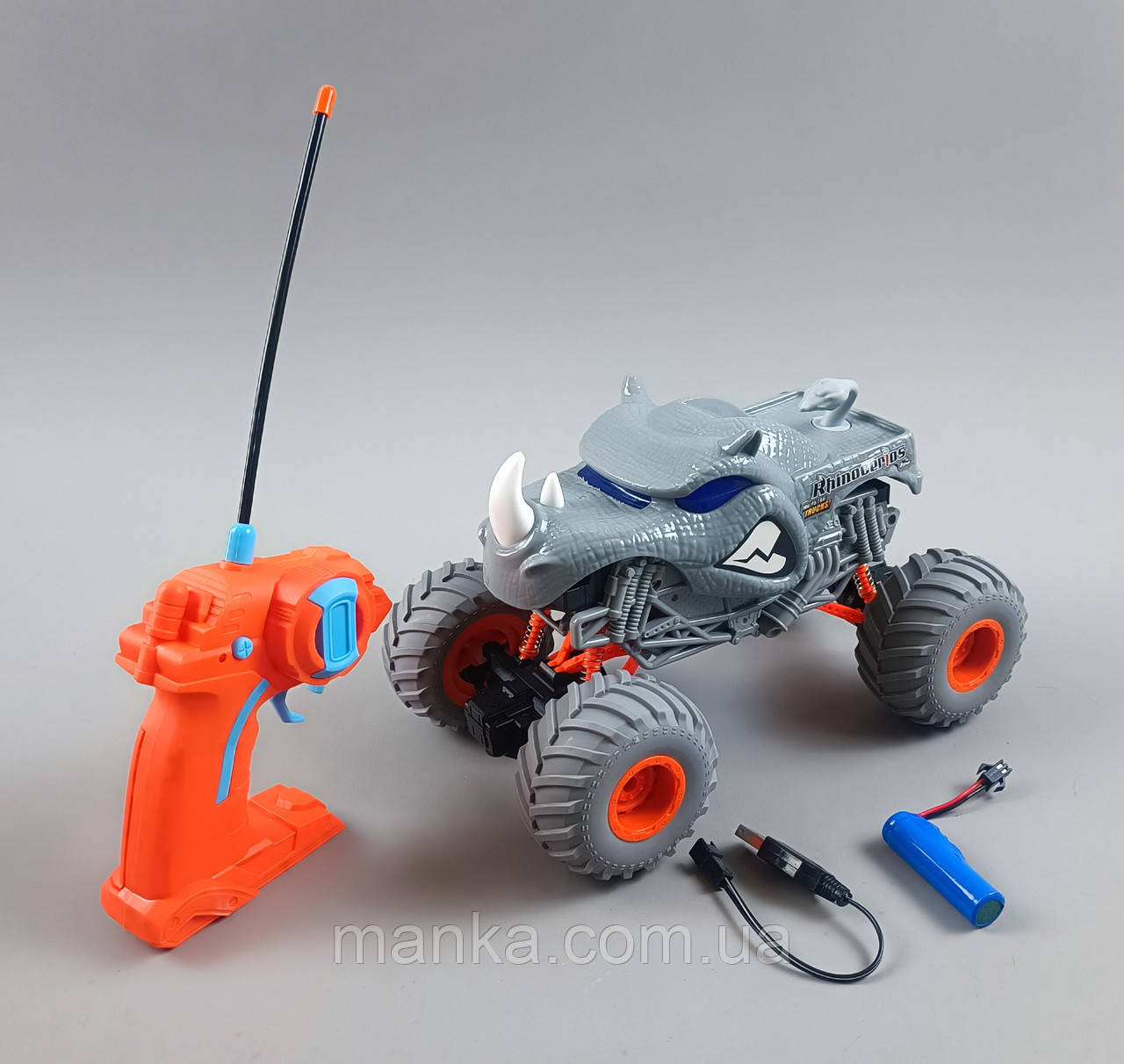 Машина монстр трак носоріг на радіокеруванні K16-39, акумулятор, світло, фото 1