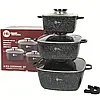 Набір квадратних каструль із гранітним покриттям Higher Kitchen HK 323 2 кольори, фото 7