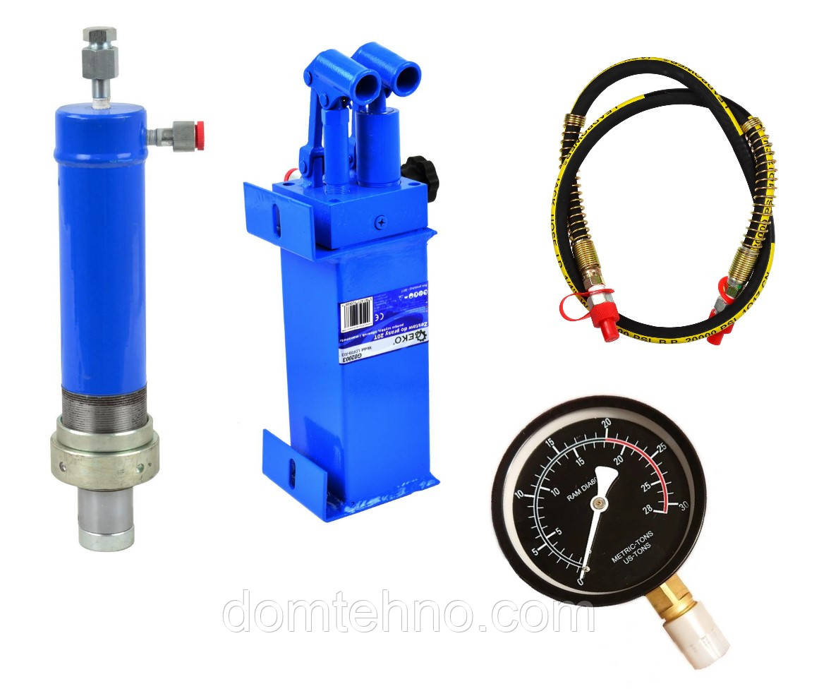Набір на прес 20Т, швидкий насос гідравліка для преса 20 тон Geko G02003 СУХИЙ МАНОМЕТР!