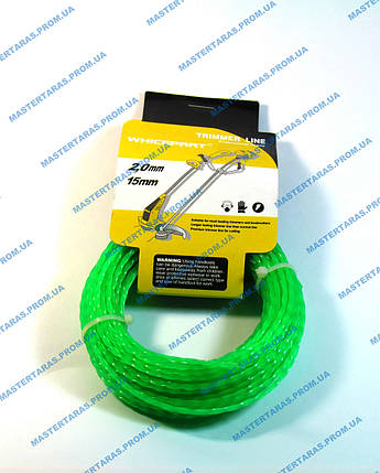 Волосінь для тримерів і мотокос 2 мм x 15 м плетінка, фото 1