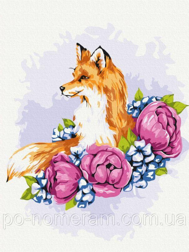 Малювання по номерам BrushMe Квіткова лисиця © Anna Kulyk (RBS53587) 30 х 40 см