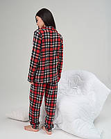 Стильная новогодняя пижама для женщин со штанами и рубашкой в клетку "Кики"