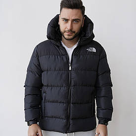 Зимова куртка пуховик, що не продувається, з капюшоном тнф tnf 700 The North Face чорна S