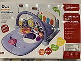 Дитячий музичний розвивальний килимок із піаніно 668-221, 4 брязкальця, дзеркальце, мелодії, фото 3