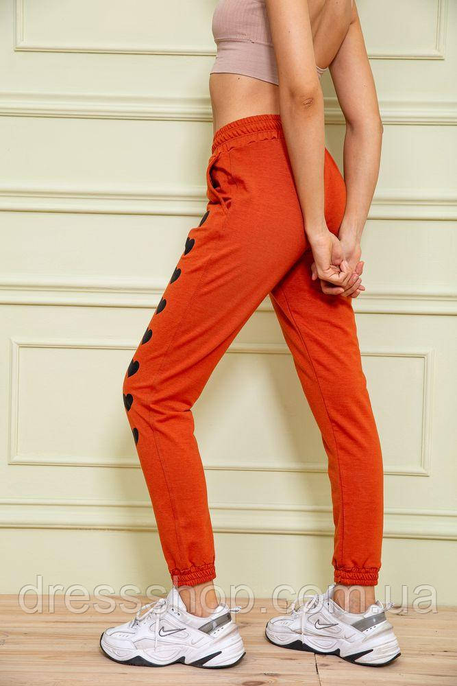 Женские спортивные брюки, с принтом Сердце, цвет терракотовый, 102R212 - фото 3 - id-p2018285249