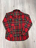 Стильна тепла сорочка в клітинку для дівчинки (146-158р), фото 4