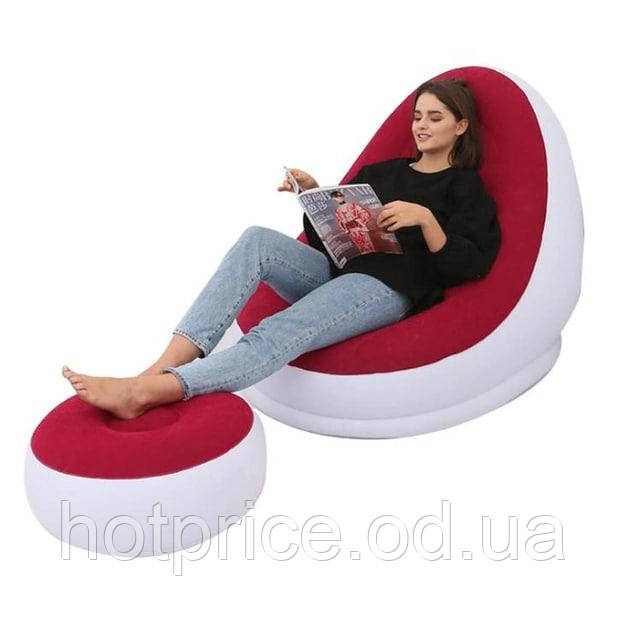 Надувной диван-кресло с пуфом Air Sofa [ОПТ] - фото 3 - id-p2018306255