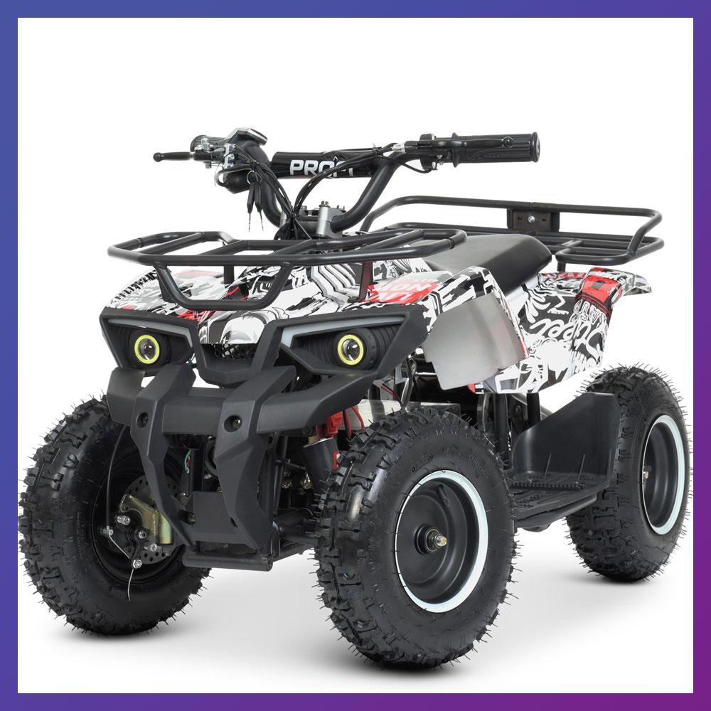 Квадроцикл електричний із мотором 800W Profi HB-ATV800AS-2-3 для дітей від 6 років Чорно-білий-червоний