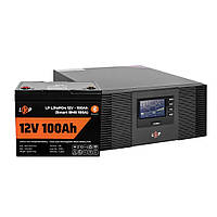 Комплект резервного питания UPS 1500VA+АКБ LiFePO4 1280W LogicPower (ИБП 1050W+100Ah батарея литиевая)
