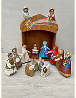 Шопка різдвяна текстильна "14 персонажів" ручної роботи, handmade святковий декор