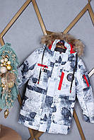 Дитяча зимова куртка на хлопчика підлітка 140 повномірки на холофайбері