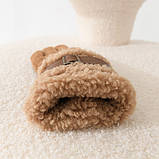 Рукавички жіночі зимові сенсорні під замшу утеплені з хутром. Теплі рукавички на хутрі Коричневий, фото 5