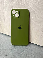 Защитный чехол на Iphone 15 Plus Silicone Case Full Camera Army Green