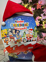 Адвент календарь со сладостями kinder 31 сюрприз,Новогодний подарок киндер с шапочкой для детей и взрослых