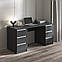 Комп’ютерний стіл VAYS R-2, письмовий з 2 тумбами, 6 шухляд без ручок, ЛДСП 160×60×75 см – для дому, офісу, навчання, фото 9