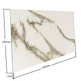 Самоклеюча вінілова PET плитка Білий граніт 600х300х2мм, фото 3