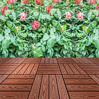 Підлогова композитна плитка WPC Червоне дерево 30х30CMх2СM / Дерев'яна підлога для дому та саду