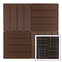 Половая композитная плитка WPC Каштан 30х30CMх2СM / Деревянный пол для дома и сада
