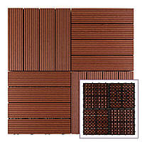 Підлогова композитна плитка WPC Дуб 30х30CMх2СM / Дерев'яна підлога для дому та саду