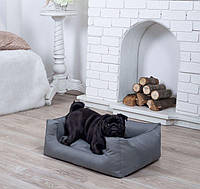 Лежанка для собак 90*60 см серая, мягкое место лежак для собак непромокаемая антикоготь прямоугольный 90*60 см