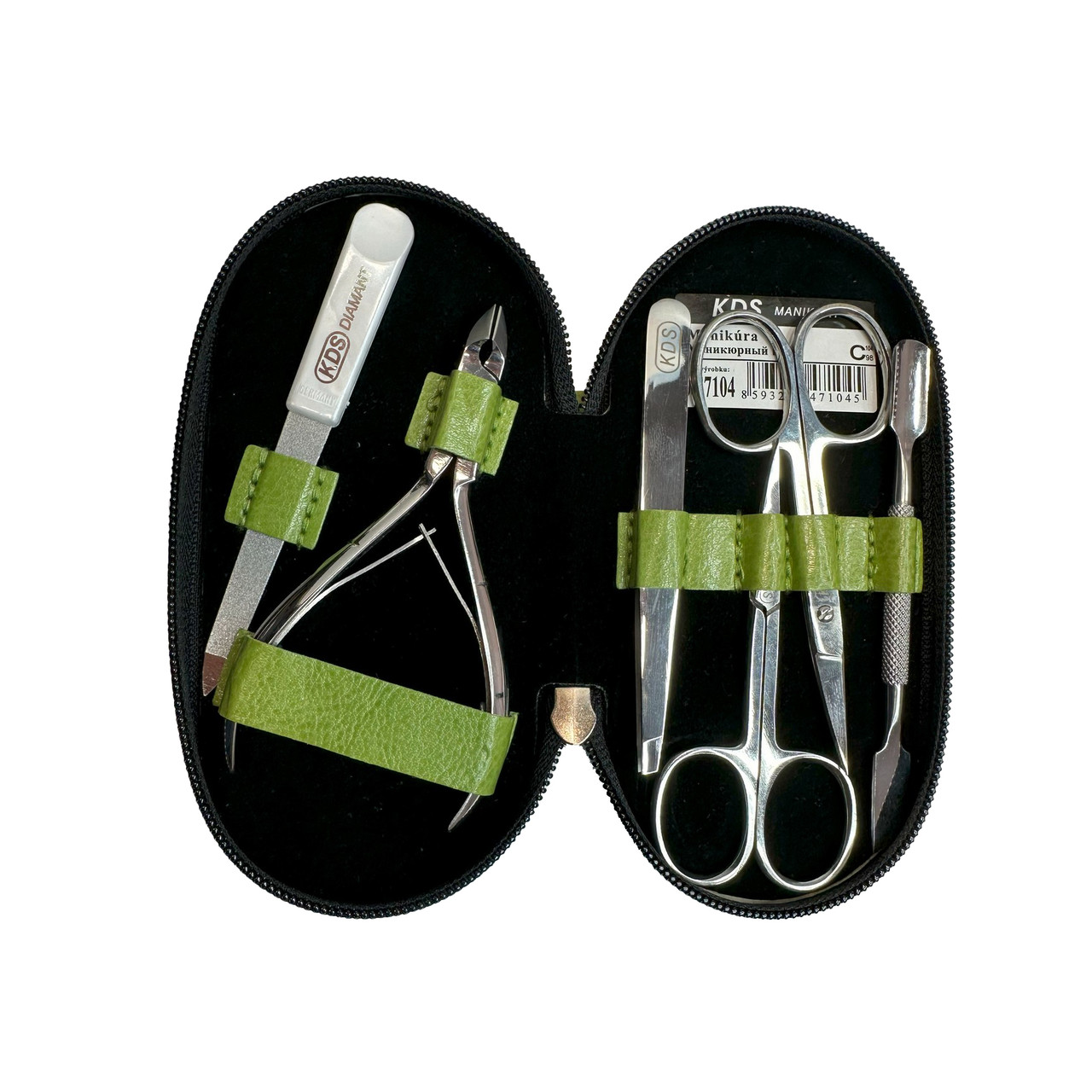 Манікюрний набір KDS 04-7104, 6 предметів, Зелений, фото 1