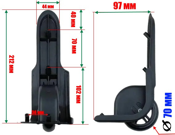 Колеса для дорожніх сумок d = 70 mm/1046