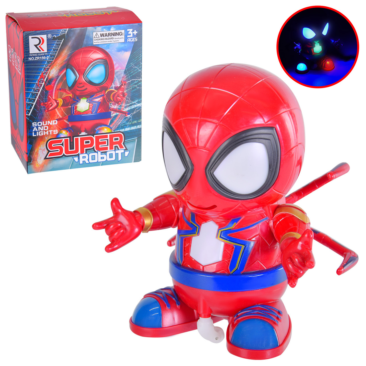 Робот Spider Man Людина павук (підсвічування, мелодії, танцює, їздить, на батарейках) ZR156-2