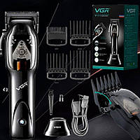 Профессиональная машинка-тример для стрижки и окантовки волос аккумуляторная с насадками VGR V-653