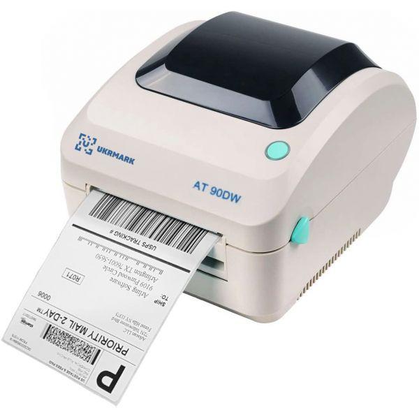 Настільний 4" принтер етикеток QR та штрих-кодів USB RJ45 WiFi Ukrmark AT90DW, фото 1