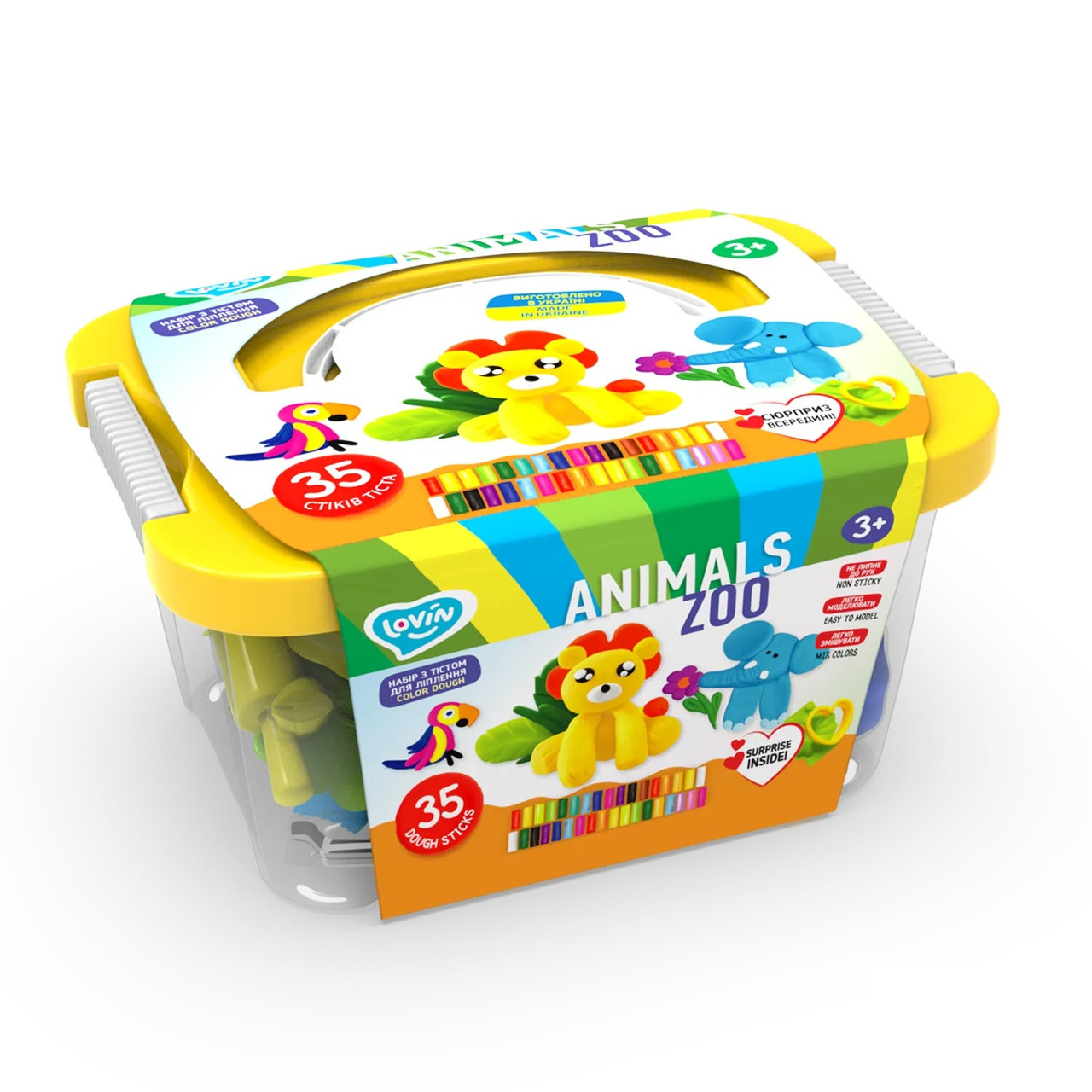 Набір для ліплення з тестом Zoo animals box Lovin, 41221
