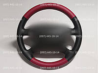 Чехол на руль Renault Scenic 2 2003-2009 черно красный эко-кожа Рено Сценик 2