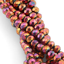 Намистини Swarovski огранювання рондель 3х2 мм Ø 0,8 мм +-175 шт. Червоне золото АВ_045