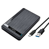 Зовнішня кишеня Shuole USB 3.1 Type-C, корпус SSD / HDD 2.5" SATA3, Чорний