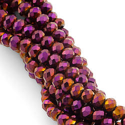 Намистини Swarovski огранювання рондель 3х2 мм Ø 0,8 мм +-175 шт. Фіолетовий АВ_044