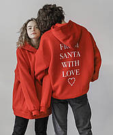 Парные новогодние толстовки \ худи Oversize - "FROM SANTA WITH LOVE".