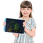 Графічний LCD планшет для малювання 6,5" + стилус, Синій / Дитячий кольоровий планшет для навчання малюванню, фото 4