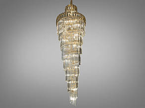 Велика кришталева люстра на 52 лампи E14 золото 80х360 см