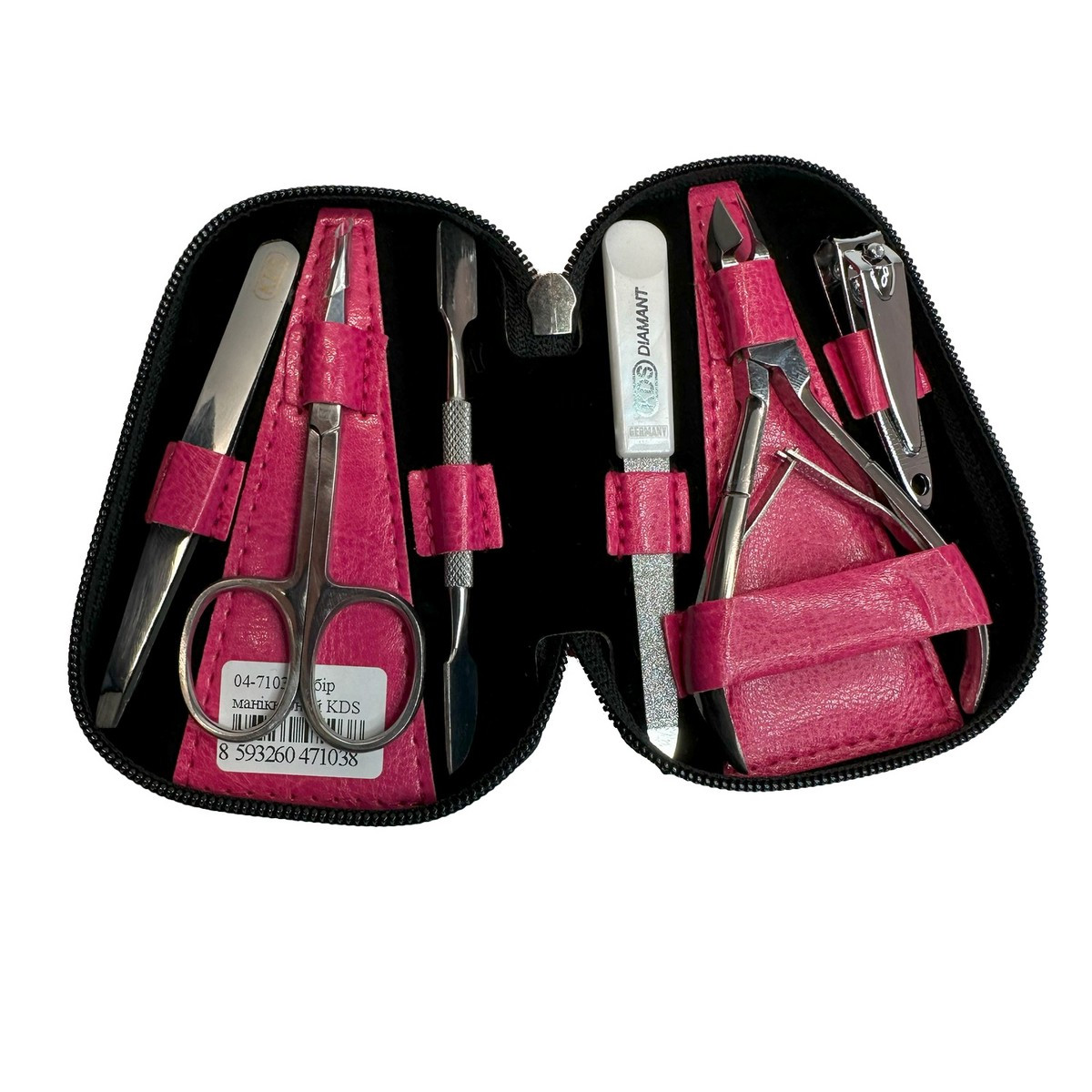 Манікюрний набір KDS 04-7103, 6 предметів, Рожевий, фото 1