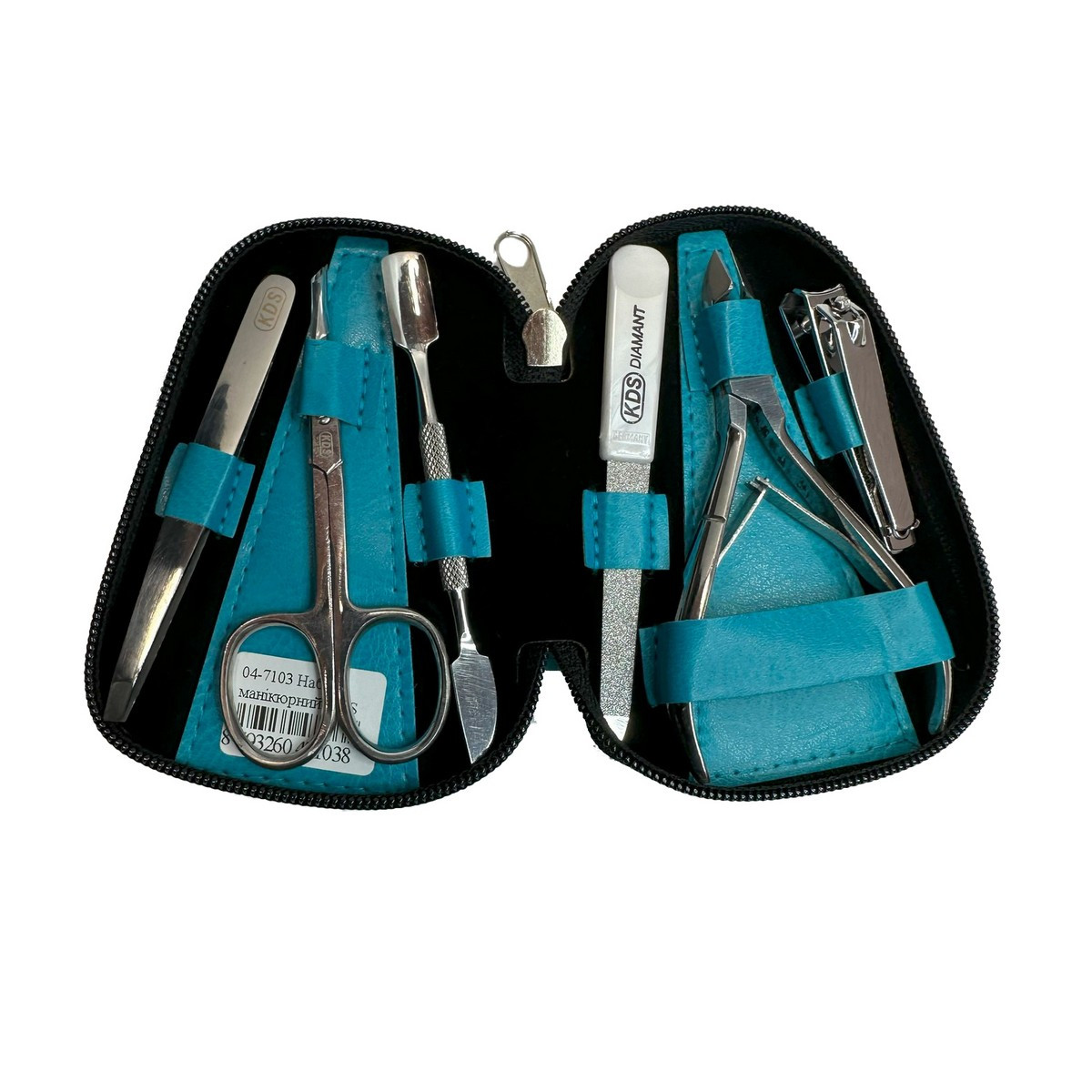 Манікюрний набір KDS 04-7103, 6 предметів, Блакитний, фото 1