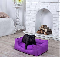 Лежанка для собак 60*45 см фиолетовая, мягкое место лежак для собак непромокаемая антикоготь прямоугольный 60*45 см