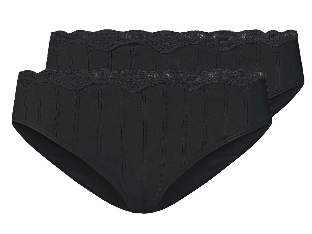 Комплект жіночих трусиків із 2 штук, розмір XL/XXL, колір чорний