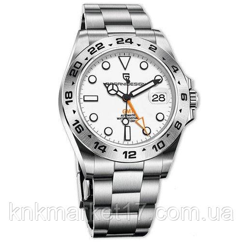 Механічний з автопідзаводом водонепроникний (10ATM) годинник Pagani Design PD-1762 Silver-White, фото 1